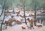 Охотник и зимний пейзаж,холст,масло,50х70